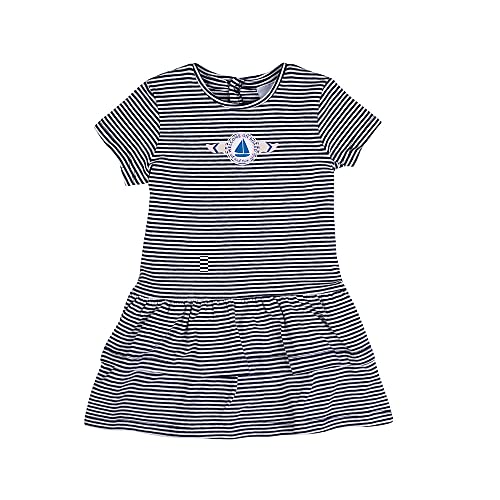 STUMMER Baby Mädchen Kleid 20344 dunkelblau weiß, gestreift, Größe 86, 18 Monate