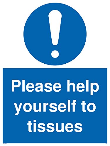 Schild „Please help yourself to tissues“, Aluminiumverbundstoff, 3 mm