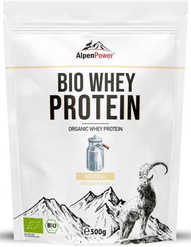 AlpenPower BIO WHEY Protein Neutral 500 g I 100% natürliche Zutaten I Ohne Zusatzstoffe I Bio-Alpenmilch aus Bayern und Österreich I Hochwertiges CFM Eiweiß-Pulver