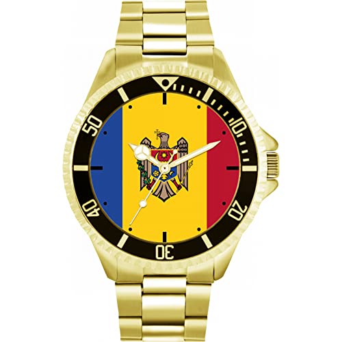 Toff London Moldawien-Flaggen-Uhr