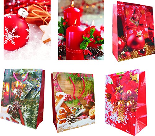 Geschenktüten Large (Groß) -K&B Vertrieb- Weihnachtstasche Weihnachtsbeutel Beutel Geschenktaschen Weihnachten 7340 (96 Stück)