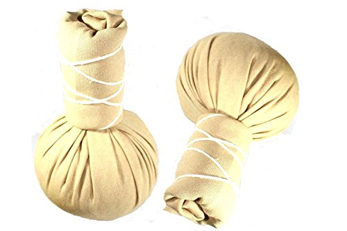 Kräuterstempel - Thai Spa - 20 Stück a` 75g - Beiger Compress Ball - Linderung von Rückenschmerzen