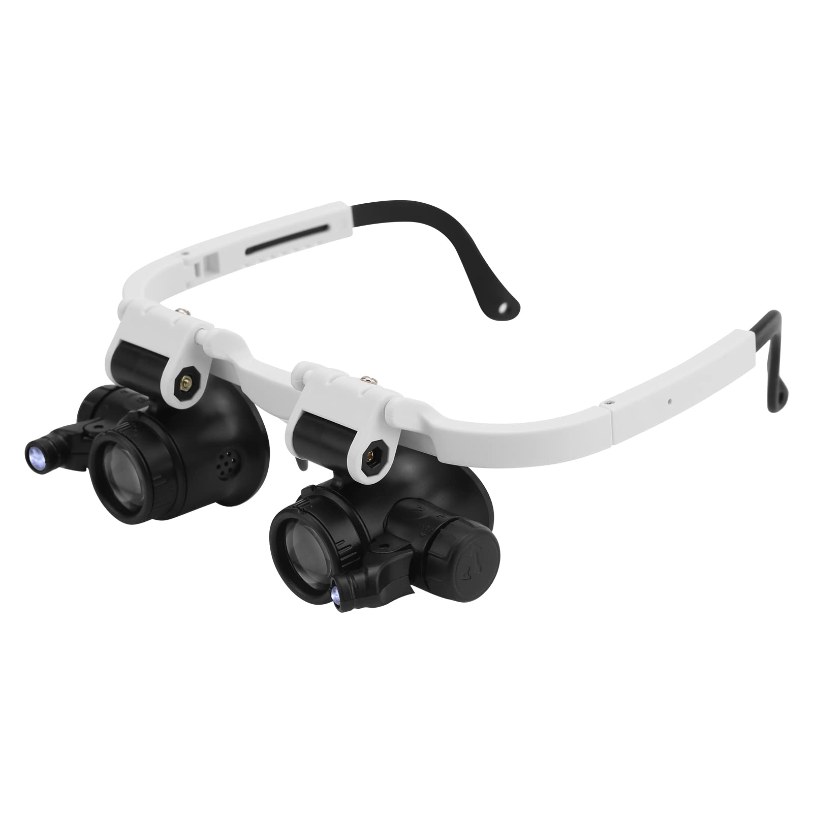 SANON Lupenbrille mit Licht, 8X 15X 23X Lupe mit LED Licht Kopfbandlupe für Elektriker Juweliere Nähen Uhr Verarbeitung Handwerk Installation und Reparatur