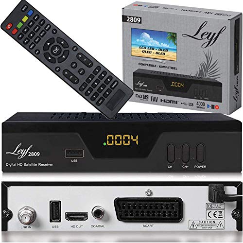 Leyf 2809 Digital Satellite Satellite Receiver (HDTV, DVB-S/S2, HDMI, SCART, 2X USB 2.0, Full HD 1080p) [Pre-Programmed for Astra Hotbird Türksat]