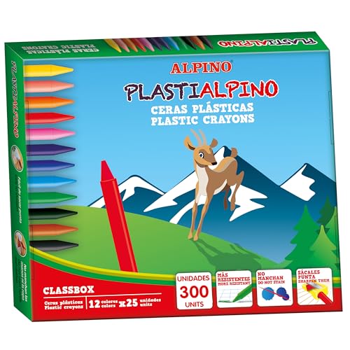 Alpino - Sparpaket Plastialpino Wachse 300 Einheiten | Lange Dauer und Widerstandsfähigkeit | Farbvielfalt | Kreativität ohne Grenzen | Widerstandsfähig und sauber