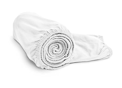 bett1 | BODYGUARD® Jersey-Spannbettlaken. Sorgt mit seinem angenehmen Hautgefühl und optimalen Sitz auf der Matratze für sanften Schlafkomfort. (80x160 cm; Weiss)