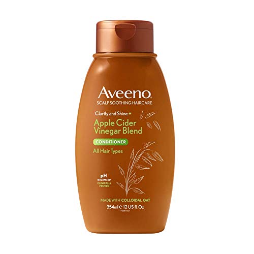 Aveeno Clarify & Shine Apple Cider Vinegar Pflegespülung mit Apfelessig, klärende Kopfhautpflege, für fettiges Haar, 354 ml