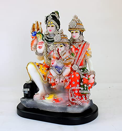 eSplanade Resin Shiv Pariwar - Shiva-Familie | Shiv Parvati Shiva Bholenath Shankar Ganesha Nandi Murti Idol Statue Moorti | Pooja Idole | Mehrfarbig - 8" Zoll