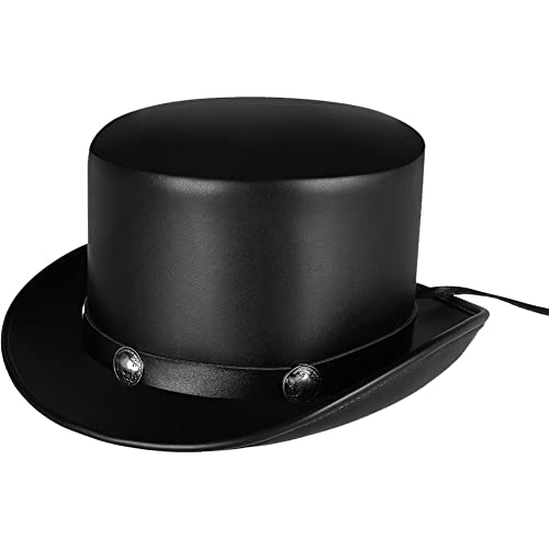 Danlai Leder Magic Hut Flat Hut Steampunk Gentleman Hut Klassischer -Hut Vintage Leder Hut Für Frauen Männer