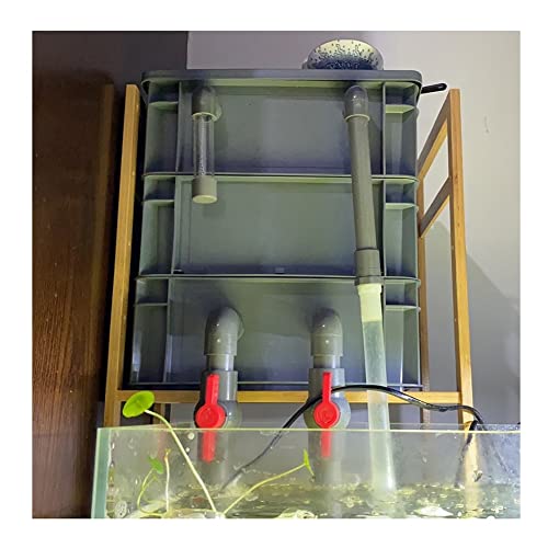3-stufiger Wasserfilterkasten für Aquarien oder Aquarien, Kit für externes Wasserzirkulationssystem (ohne Pumpe und Filtermedien) für Fischbeckenteiche, leicht zu reinigen und zu m