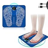 EMS Fußmassagegerät, elektrisches Fußmassagegerät, zusammenklappbar und tragbar, für die Durchblutung und Linderung von Muskelschmerzen, 8 Modi und 19 Intensitäten