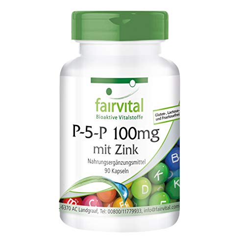Pyridoxal-5-Phosphat 100mg - P-5-P mit Zink - aktives Vitamin B6 - HOCHDOSIERT & VEGAN - 90 Kapseln
