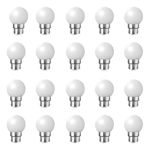 20 X B22 LED Leuchtmittel Globe Glühbirne, Weiße Farbe, Golfball-Leuchtmittel, 2W, 20W Bajonett-Glühbirne, entspricht Fancibuy, für drinnen und draußen