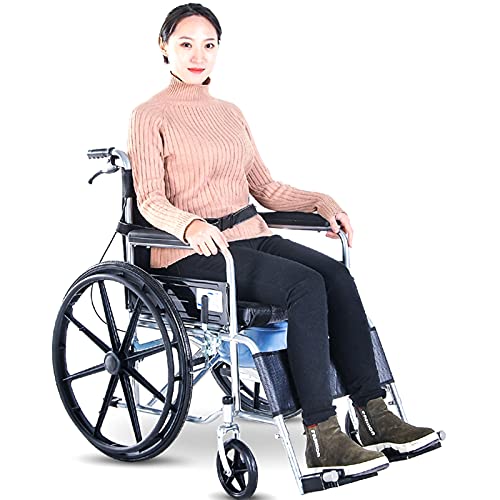 Klappbarer Selbstfahrender Rollstuhl Mit Toilette, Manuelle Rollstühle Für Erwachsene Mit Bremsen, Geeignet Für Ältere Menschen Mit Behinderungen Und Behinderte