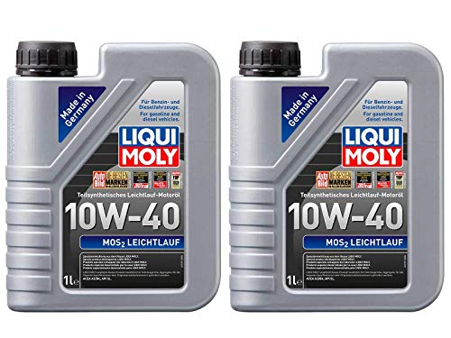 ILODA 2X Original Liqui Moly 1L MoS2 Leichtlauf 10W-40 Motoröl Motorenöl Motoroil Oil