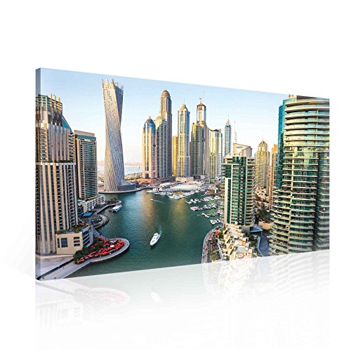 Wallsticker Warehouse Stadt Dubai Skyline Leinwand Bilder (PP1506O1FW) Size O1-100cm x 75cm - 230g/m2 Canvas - 1 Piece