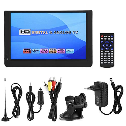 Elprico Digital TV,12 Zoll Mini Tragbarer Fernseher 1080P 16: 9LED Handheld Digital Analog TV für Küche,Schlafzimmer,Wohnwagen