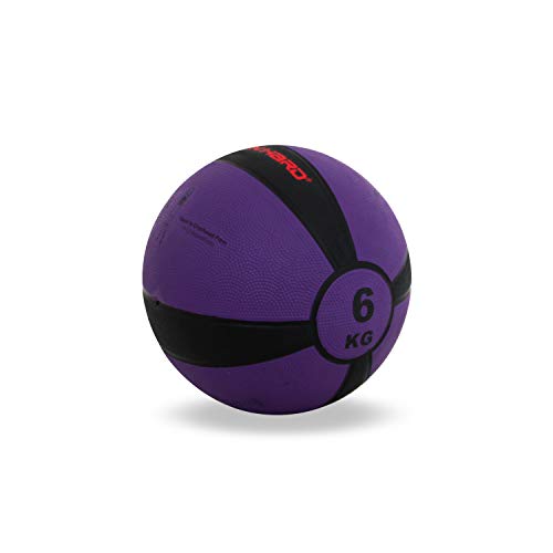 TrainHard Medizinball 1-12 kg, Gummi Gewichtsball in 10 Farbig, Professionelle Gymnastikball für Krafttraining, Crossfit und Fitness (6 KG - Lila)