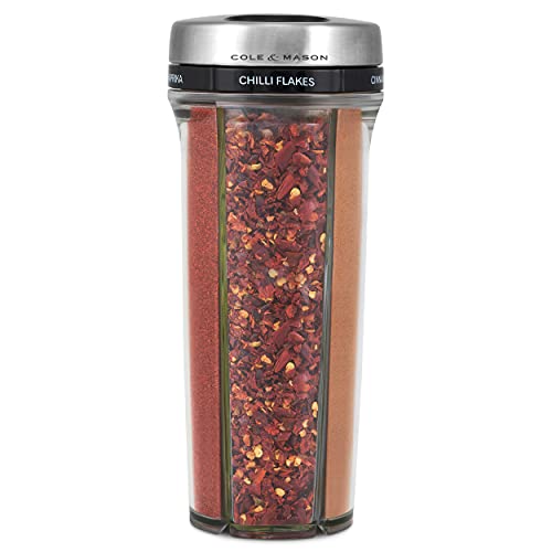 Cole & Mason H122115 Saunderton Herb & Spice Storage Shaker (Spices Included) Kräuter-und Gewürzstreuer, Acryl, Durchsichtig
