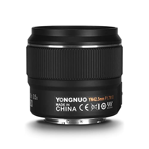 YONGNUO YN42,5 mm F1,7 M II Weitwinkelobjektiv F1,7 schwarz – kompatibel mit Micro 4/3 Mount, Panasonic & Olympus