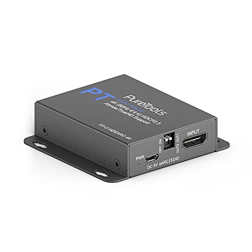 PureTools eARC Adapter / Audio Extraktor, 18GB/s Bandbreite, 4K Ultra HD 60Hz inkl. HDR, HDMI Audioausgang für eARC und ARC