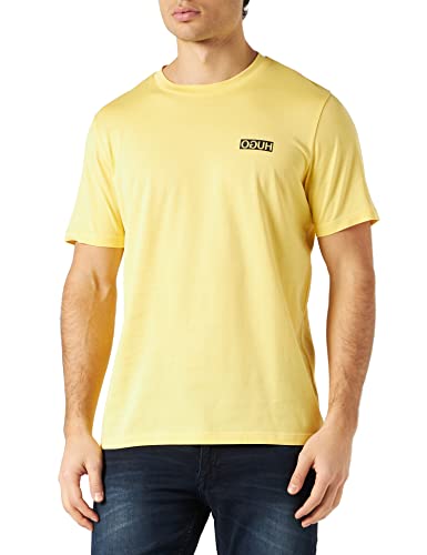 HUGO Herren Durned202 T-Shirt, Gelb (Light/Pastel Yellow 741), Large (Herstellergröße: L)