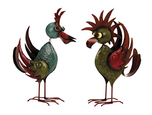 2 er Set Riesen Metall Figuren exotische Vögel 35 cm bis 36 cm Garten Dekoration Vogel