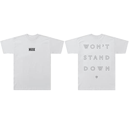 Muse Unisex-Erwachsene Won't Stand Down T-Shirt, Weiss/opulenter Garten, L