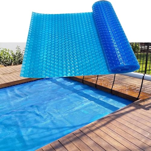 AviiSo Poolabdeckung 10 Fuß - 32 Fuß Rechteck, Blauer rechteckiger quadratischer Swimmingpool, Solardecken-Heizblasenabdeckung (Color : Blue, Size : 3.5m x 5m (11ftx16ft))