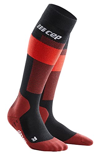CEP - SKI Merino Socks Redesign für Damen | Merinosocken für den Wintersport in schwarz/grau | Größe IV