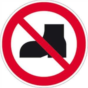 Schild Tragen von Straßenschuhen verboten 40cm Ø Alu
