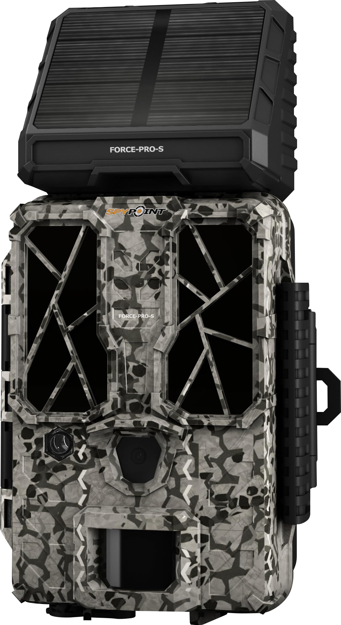 Spypoint Wildkamera Force-PRO-S 30MP FullHD 4K 0,2s Auslösezeit 34m Reichweite Nachtsicht Solarpanel 54 Super-Low-Glow-LEDs 2"-LCD-Bildschirm - Hochleistungs-Trail-Kamera für Jagd, Überwachung