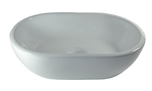 1x Keramikwaschbecken Aufsatzwaschbecken oval klein Aufsatz Waschbecken oval Keramik 45x29,5x12cm