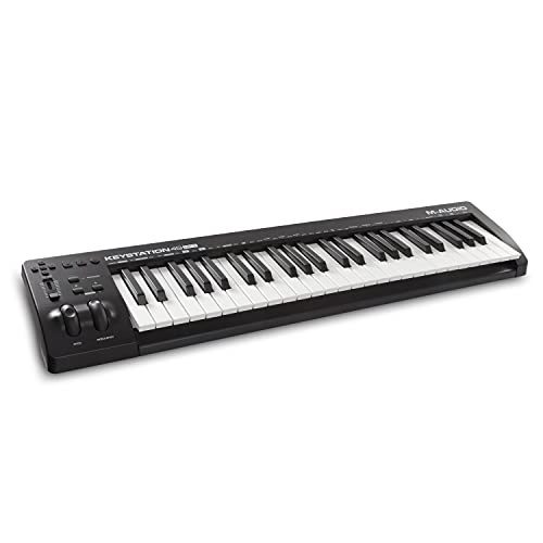 M-Audio Keystation 49 MKIII - Kompakter 49-Tasten MIDI Keyboard Controller mit zuweisbaren Reglern, Pitch/ Modulation Rädern, Plug-And-Play (Mac/PC) Konnektivität und Software Production Suite