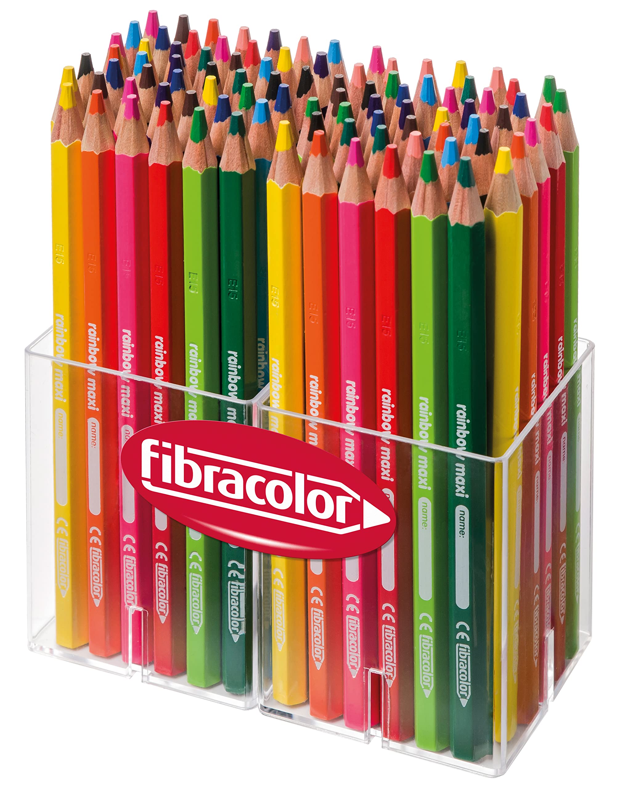 FIBRACOLOR Rainbow Maxi Multispachtel 96 Buntstifte Sechskant grobe Spitze