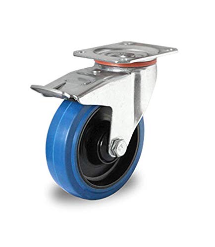 Lenkrolle mit Feststeller 200 mm Elastik "Blue Wheels"