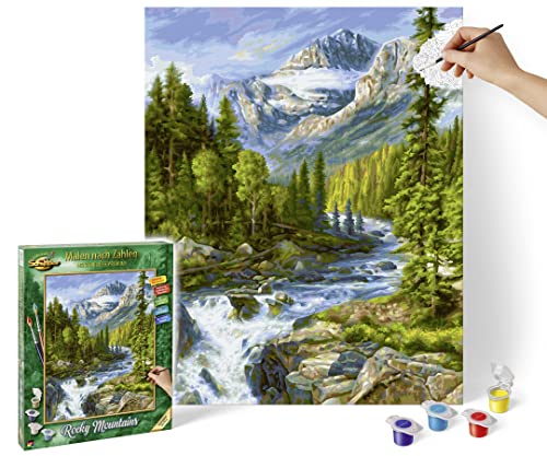 Schipper 609130883 Malen nach Zahlen – Rocky Mountains - Bilder malen für Erwachsene, inklusive Pinsel und Acrylfarben, 40 x 50 cm