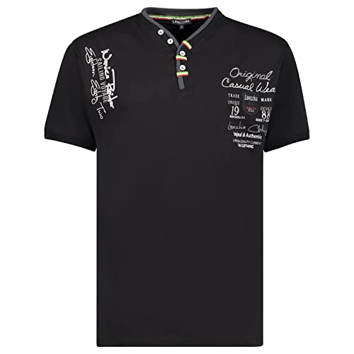 Lavecchia Herren T-Shirt Schwarz Große Größe, Schwarz, 3XL