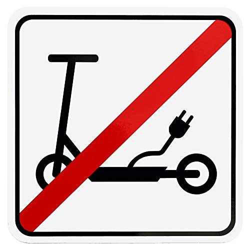 Magnetschild E-Scooter verboten | Schild magnetisch mit Elektro-Roller Piktogramm | Wetterfest - Geeignet für Innen/Außen (25 x 25 cm)