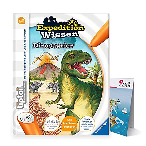 Ravensburger tiptoi ® Bücher Set | Expedition Wissen: Dinosaurier + Kinder Weltkarte - Länder, Tiere, Kontinente