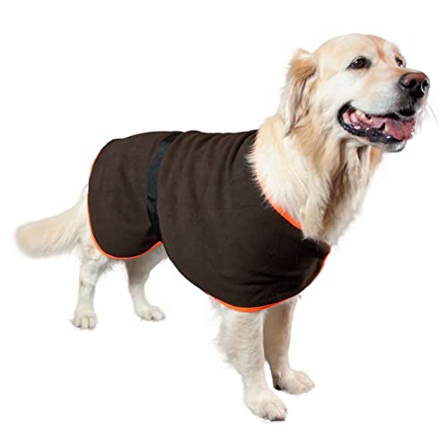 4adventures HUBERTUS Hunde Fleece Abschwitzdecke Trocken Mantel mit Membrane Drückjagd Entenjagd Wasserarbeit (S)