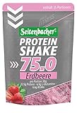 Seitenbacher Casein Protein Shake Pulver 75.0 | Erdbeere I 75% Eiweiß I ohne Soja I reines Casein Protein I ( 1 x 750 g )