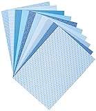 folia 46409 - Motivkarton Basics blau sortiert, 50 x 70 cm, 270 g/qm, 10 Bogen - Grundlage für vielfältige Bastelarbeiten und -ideen