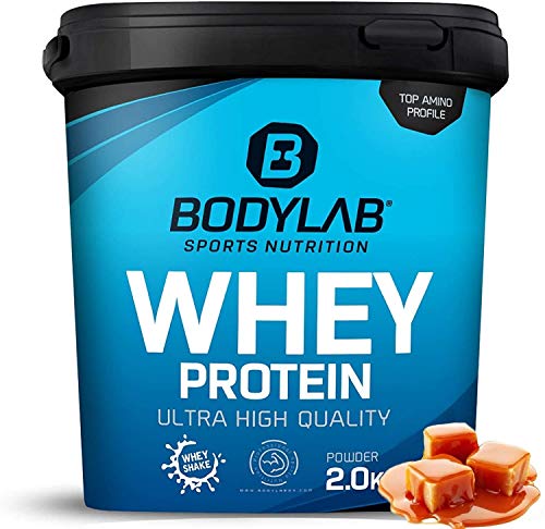 Bodylab24 Whey Protein 2kg | Eiweißpulver, Protein-Shake für Kraftsport & Fitness | Kann den Muskelaufbau unterstützen | Hochwertiges Protein-Pulver mit 80% Eiweiß | Aspartamfrei | Salty Caramel