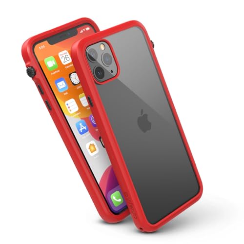 Catalyst - Hülle für iPhone 11 Pro Max mit durchsichtigem Rückseite, 3meter Fallschutz, Truss-Dämpfungssystem, Mute-Schalter, kompatibel mit kabellosem Aufladen, iPhone 11 Pro Max case - Rot