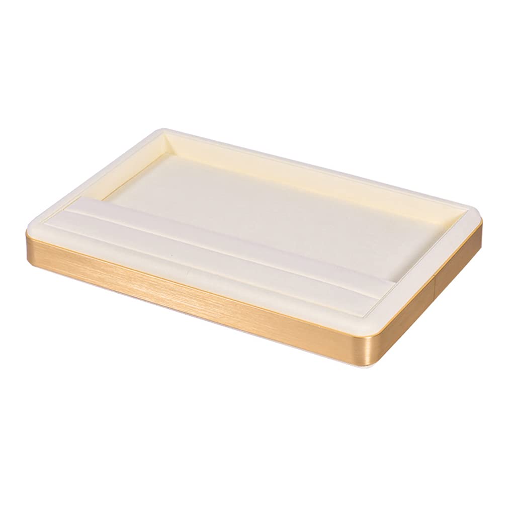 oshhni Klein Schmucktablett, Schminktisch Zubehör Schmuckaufbewahrung, Vintage Schmuckablage, Schmuck Aufbewahrungsbox, Schmuck Organizers Deko Tablett, Beige