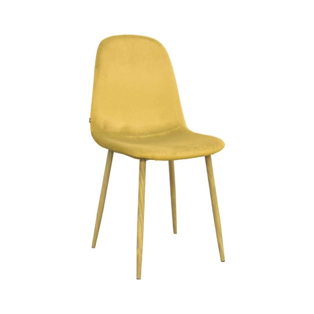 Zons Chaise SCANDINAVE EN Velours Jaune ET EMPIETEMENT Bois Stockholm Stuhl skandinavisch aus gelbem Velour und Holz