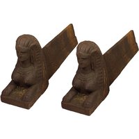 zeitzone 2 Stück Feuerbock Sphinx Gusseisen Antik-Stil Kaminrost Feuerhunde Ägypten