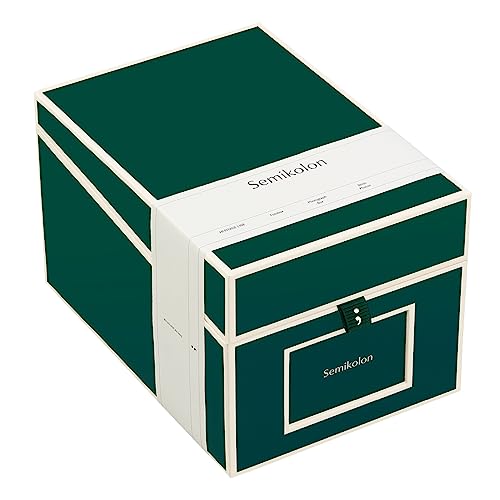 Semikolon (364113) CD und Fotobox forest (Grün) - Aufbewahrungs-Box mit 5 variablen Registerkarten - Box im Format: 17,7 x 15,7 x 25,6 cm
