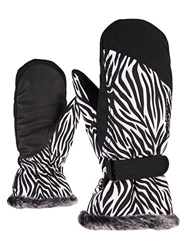 Ziener Damen KEM MITTEN lady glove Ski-handschuhe/Wintersport, , schwarz (wild zebra print), 7.5